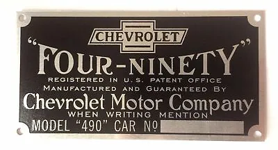 Chevrolet Chevy Car Model 490 Four-Ninety Patent Plate VIN 1916-1922 VINTIQUE • $10
