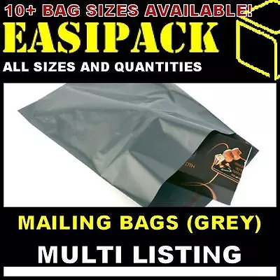 £1.18 • Buy GREY MAILING MAIL BAGS SACKS Strong Poly Plastic For Postage Postal *ALL SIZES*