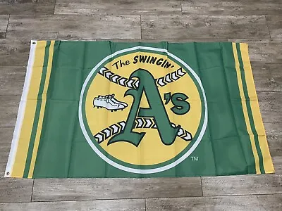 Oakland Athletics MLB Flag 3x5 Ft Green Banner The Swingin A's Man-Cave 2022 • $19.88