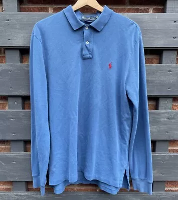 Mens Long Sleeve Blue Ralph Lauren Polo Shirt  • £17.99