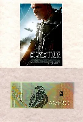 Original Prop One Bill Used In The Movie  Elysium   1 Amero • $15