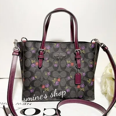 NWT Coach Mollie Tote 25 In Signature Canvas With Country Floral Print CM072 • $249