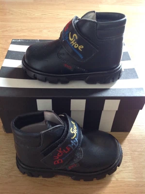 £8 • Buy Buckle My Shoe (minon) Boys Navy Leather Hook & Loop Boots Size 20 UK 4