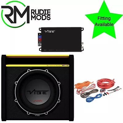 VIBE SLICK MIT 12  Bass Enclosure Car Sub With Amp & Wiring Kit SLICKMIT12-V3 • £349