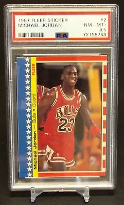 Michael Jordan Chicago Bulls 1987 Fleer Sticker Card #2 PSA 8.5 NM-MT+ • $449.99