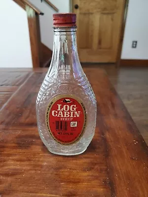 Vintage Log Cabin Syrup Bottle 1887 Bottle Metal Cap • $12