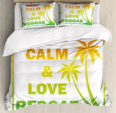 Rasta Duvet Cover Set Keep Calm Words Reggae • £32.99