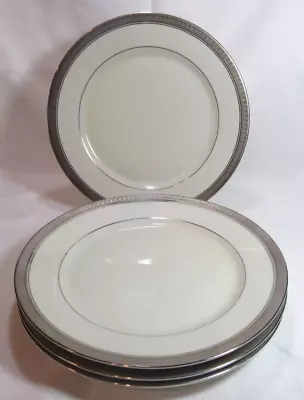 Mikasa Fine China Thailand PALATIAL PLATINUM Four (4) Dinner Plates GC • $110