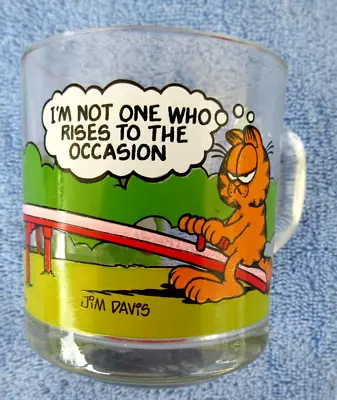 Vintage 1980 Anchor Hocking Glass Mug Garfield & Pals On See-Saw McDonalds • $10