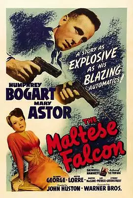 THE MALTESE FALCON Movie POSTER B 27x40 Humphrey Bogart Mary Astor Peter Lorre • $17.98