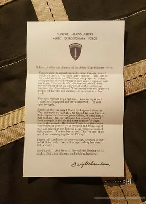 WW2 Eisenhower Ike D-Day Message Letter • $6