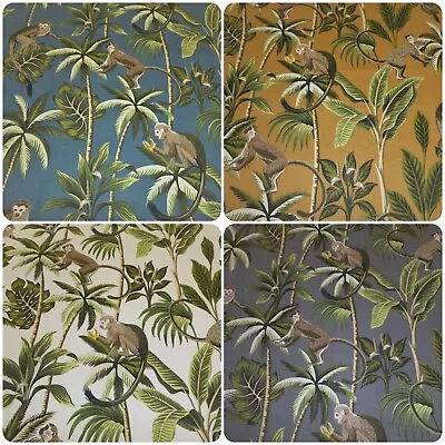 FRYETTS MONKEY Cotton Fabric Jungle Tropical Design Curtain Cushions Upholstery • £1.25