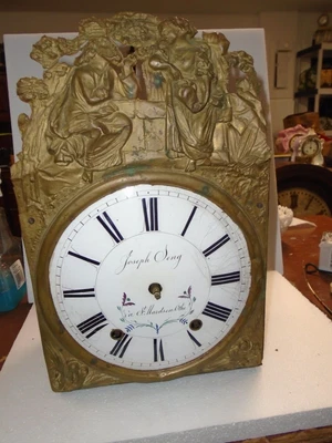 $120 • Buy Antique-French-Morbier-Clock Movement-Ca.1875-To Restore-#P-16
