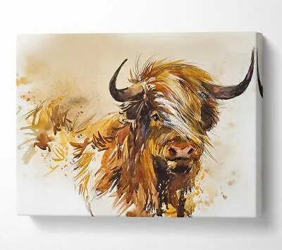 £18.99 • Buy The Orange Highland Cow Canvas Wall Art Home Decor Large Print