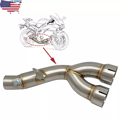 Motorcycle Exhaust System For Yamaha R6 Mid-Section Exhaust Pipe Connected Parts • $69.99