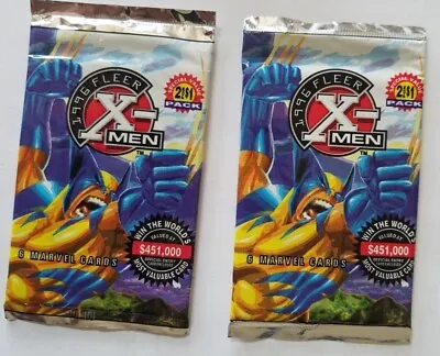 $8.88 • Buy 1996 Fleer X-men Sealed 6 Card Pack 2 Sealed Packs 