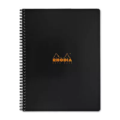 Rhodia Wirebound Lined Paper Notebook In Black - 6 X 8.25 - NEW R193469 • $14.95