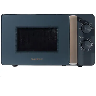 Salter 20L Manual Microwave 35-Min Timer 27cm Glass Turntable Marino Blue Grey • £84.99