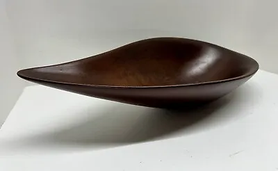 POUL KNUDSEN Denmark DANISH MODERN Solid Teak Wood Geometric Tear Drop Bowl 60’s • $224.50