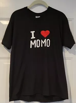 I Heart MoMo From Kathmandu Nepal Large Men's Black W/ White Letters Tee Shirt  • $15.99