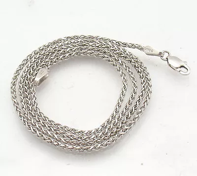 1.5mm Solid Round Spiga Wheat Chain Necklace Real 14K White Gold ALL SIZES • $1200