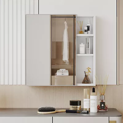 White MDF Mirror Cabinet & Separate Wall Mounted Bathroom Mirror • $146.06