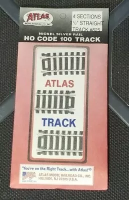 Atlas #825 HO Scale Code 100 N/S 1 1/2  Straight Track W/Joiners (4) - NOS • $3.95