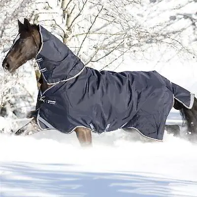 Rambo Duo 100g Turnout Rug With 300g Liner - Navy/Blue/Brown • £359.96