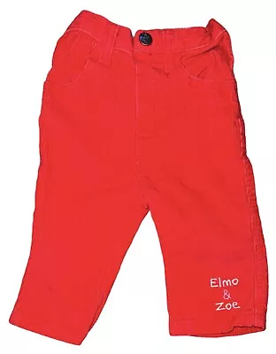 Sesame Street Girls Red Corduroy Elmo Zoe Pants 12 Months • $4.99