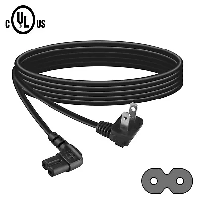 6ft UL 90° Right Angled 2-Prong IEC C7 (Figure-8) AC Power Cord For Samsung TV • $10.89