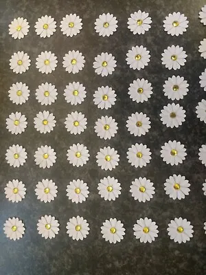 50 Double White DAISY FLOWER CARD MAKING#37CRAFT EMBELLISHMENTS Job A Lot • £1.99