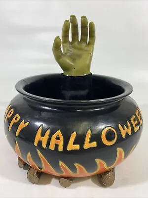 Gemmy Halloween Candy Bowl Moving Talking Hand Witches Cauldron Animated • $27.20