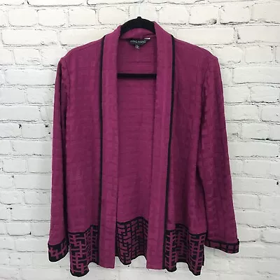 Ming Wang Top Womens Large Pink Cardigan Topper Casual Long Sleeve Basic • $29.99