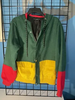 VINTAGE ZAFUL Women’s Small Corduroy Coat Jacket Green Yellow Red Colorful • £62.65