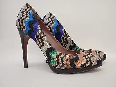 £123.53 • Buy MISSONI Ladies Multicoloured Sparkle Fabric High Heel Court Shoes EU39 UK6