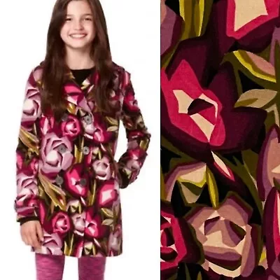 Missoni For Target Girl's Floral Pink Purple Velvet Double Breasted Pea Coat M • $18.99