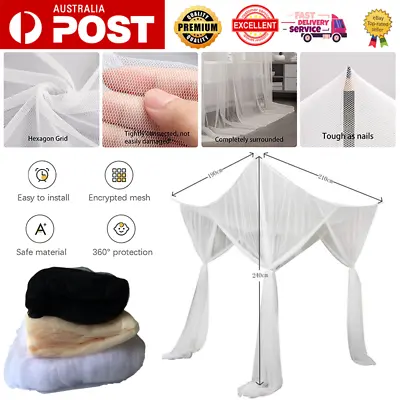 4 Corner Post Bed Canopy Mosquito Net Full Queen King Size Netting Home Indoor • $29.99