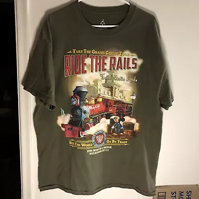 Disneyland Disney World Railroad Green T-Shirt XL Ride  The Rails • $24.99