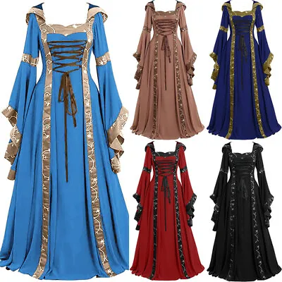 Women Renaissance Medieval Gothic Witch Costume Fancy Dress Cosplay Halloween • $45.99