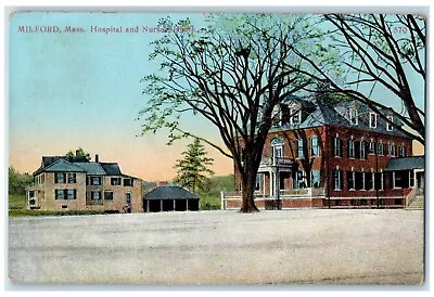 C1910's Hospital And Nurses Home Building Milford Massachusetts MA Postcard • $14.98