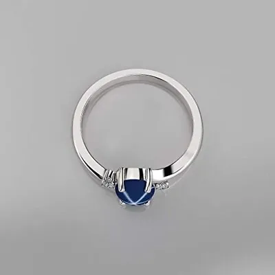 Vintage Lindy Star Sapphire Ring For Women Sterling Silver Blue Star Sapphire . • $131.09