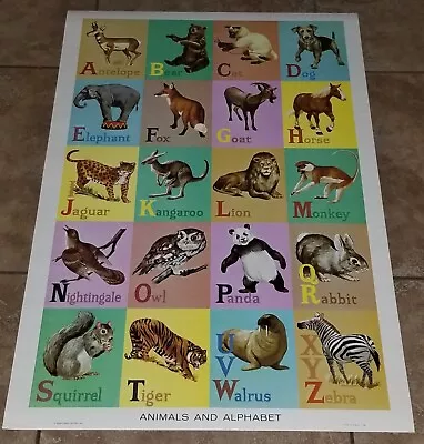 Vtg Original 1959 Schoolastic Animals & Alphabet Children's Grade School Poster • $34.45