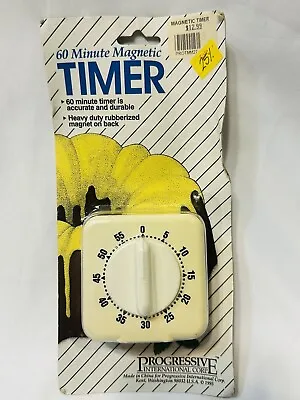 Vintage Kitchen Timer 60 Minute Plastic Magnet On Back Retro MCM • $30.38