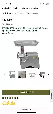 Cabelas Deluxe Meat Grinder Game Processing • $120