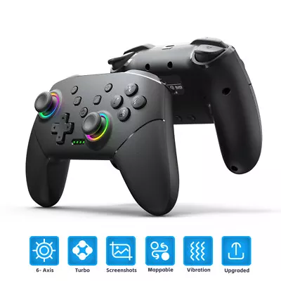 Wireless Controller For Nintendo Switch And PC Pro Bluetooth Gamepad Vibration • $32.99