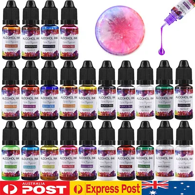 24 Bottle Colors Alcohol-Based Ink Diffusion Epoxy Resin Pigment Kit Liquid Dye • $24.99