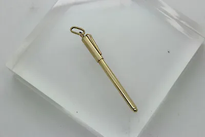 Vintage 14k Yellow Gold WORKING Ink Pen With Cap Necklace Pendant 2.25  Long • $299.95