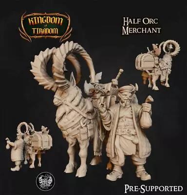 Half-Orc Merchant And Pack Ram Miniature • £5.75