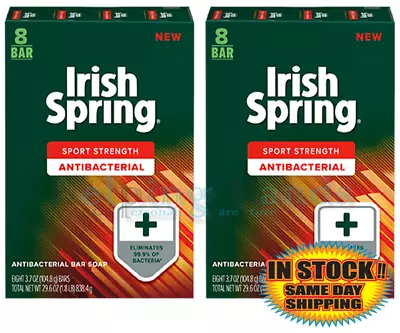 $21.95 • Buy Irish Spring Antibacterial Bar Soap, Sport Strength, 16 Bars - Kills 99.9% Germs