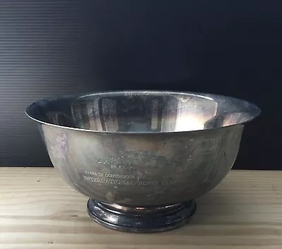 Vintage 1969 Webster Wilcox International Silver Plate 9  Large Trophy Bowl • $19.99